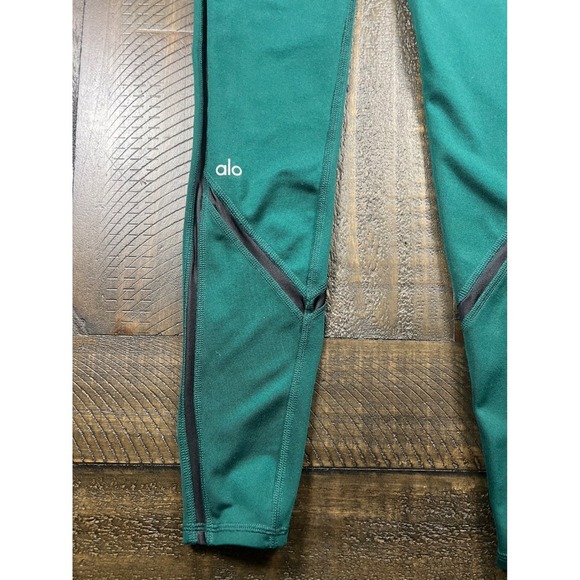 ALO Yoga Talia Full Length Leggings Evermint Green with Black Trim Size XS - Picture 8 of 9